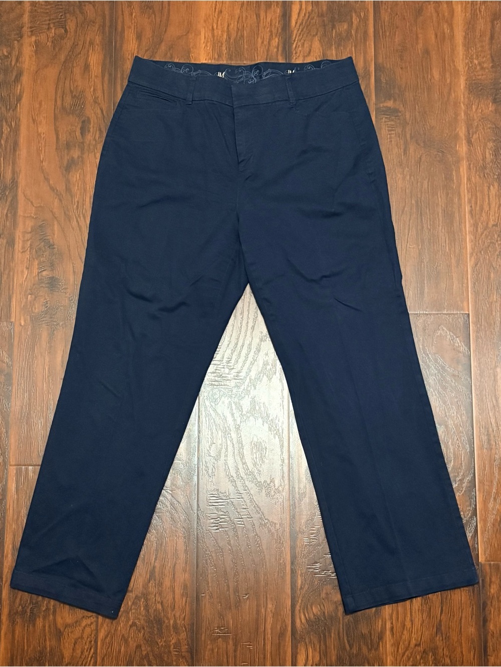 JM Collection Women’s Navy Blue Dress Pants Size 12 Short Straight Leg